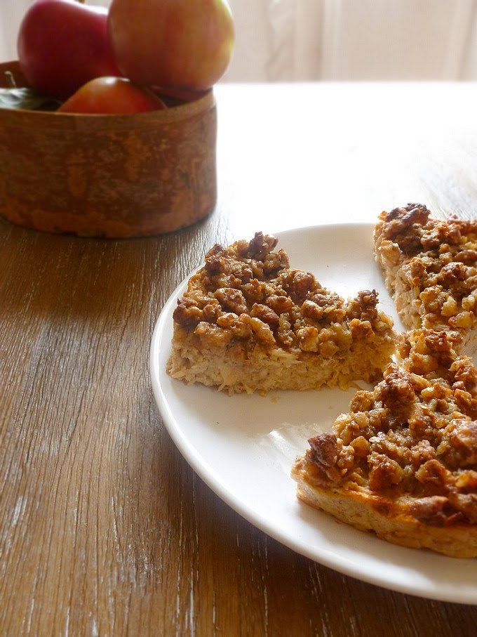 Fondant aux pommes et croustillant de noix à l’érable (sans gluten, sans lactose) by Géraldine du blog My Sweet Faery